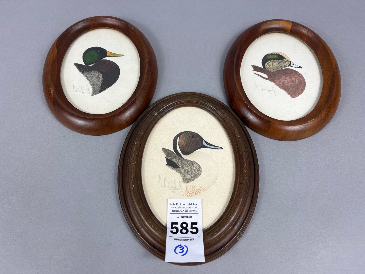Watercolor Duck Head Painting Trio 