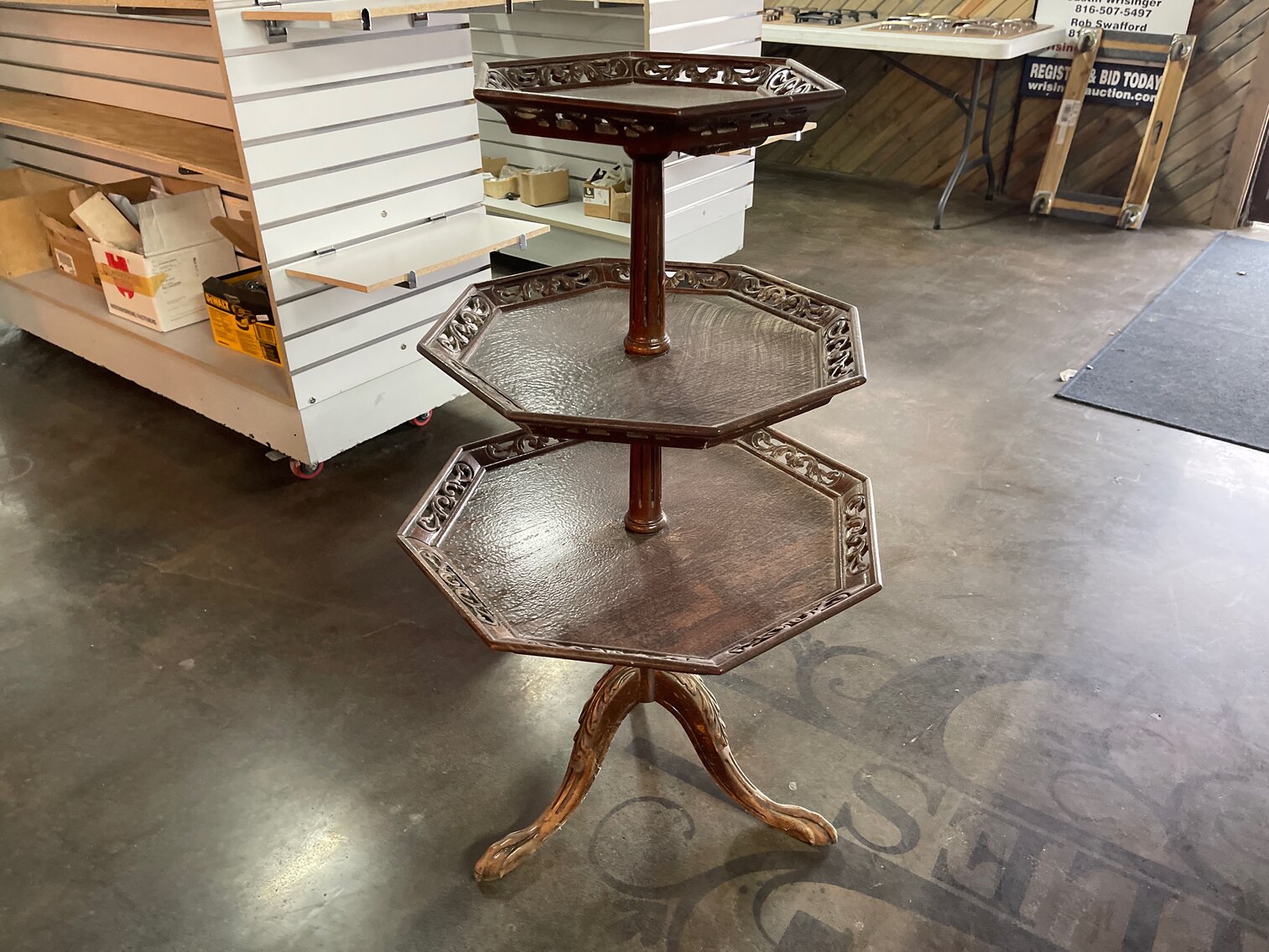 Three Tier Hexagon Table.