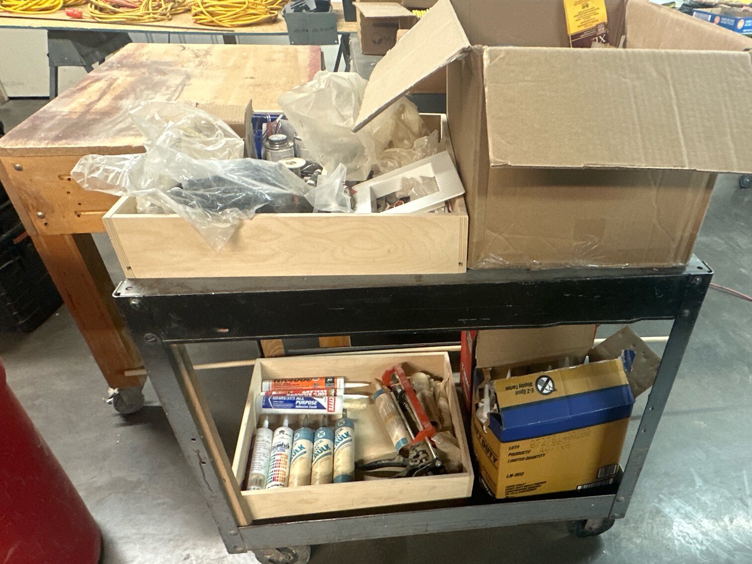 Metal cart and contents 2 of 2