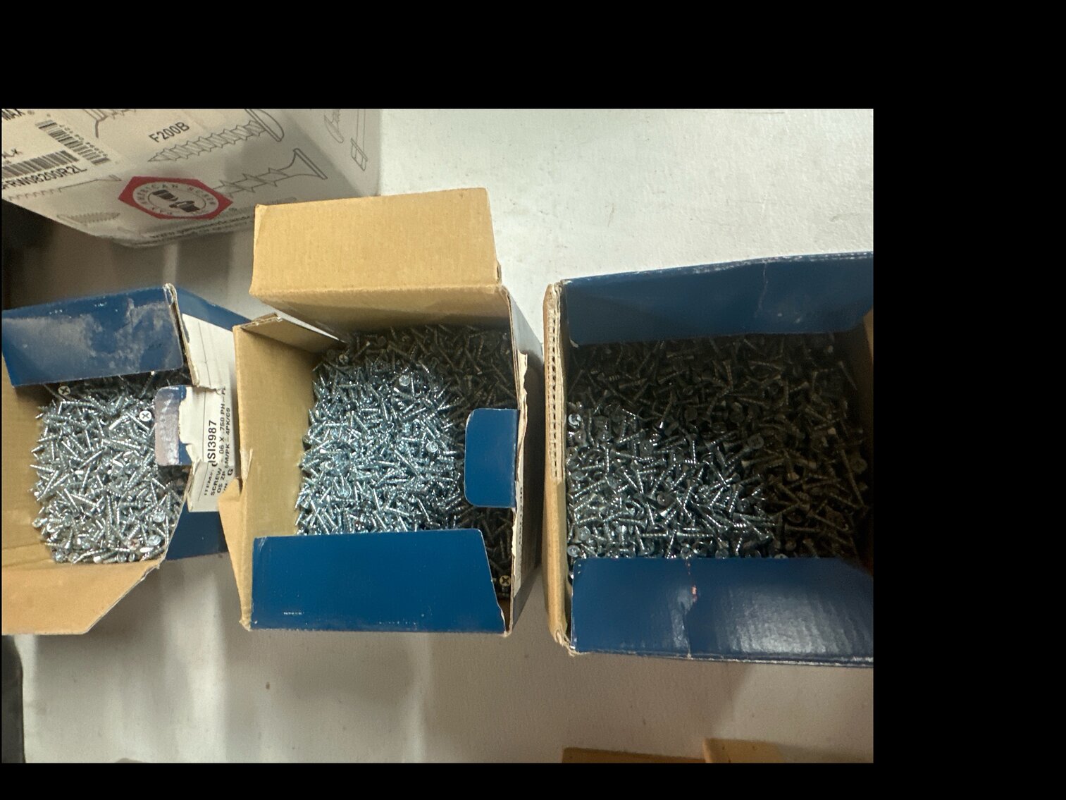 (3) boxes of screws
