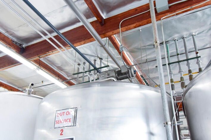 Image for ***SOLD*** MJK1700 2000 Gallon Stainless Steel Steam Jacketed Tank with Cone Bottom Full Sweep Blade