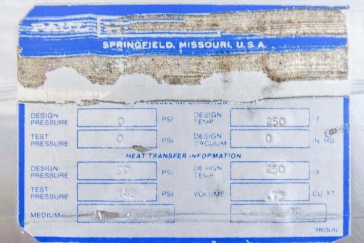 Image for ***SOLD*** MJK1700 2000 Gallon Stainless Steel Steam Jacketed Tank with Cone Bottom Full Sweep Blade