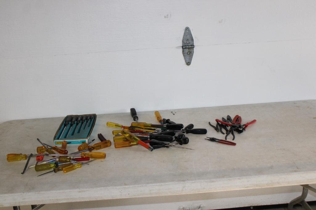 SCREW DRIVERS AND SNAP RING PLIERS