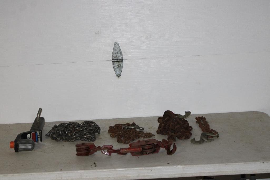CHAIN, HITCH, PULLYS
