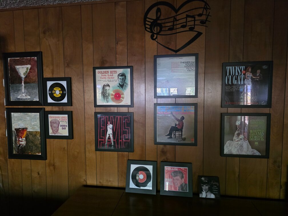 Wall Of Records In Glass Frames/ Music Wall Decor 14pcs
