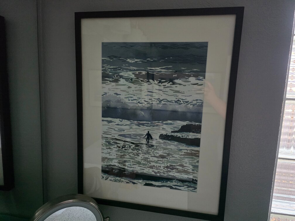 Marie Gabrielle "Boogie Boarder" 15in x 22in WaterColor Print 2/150
