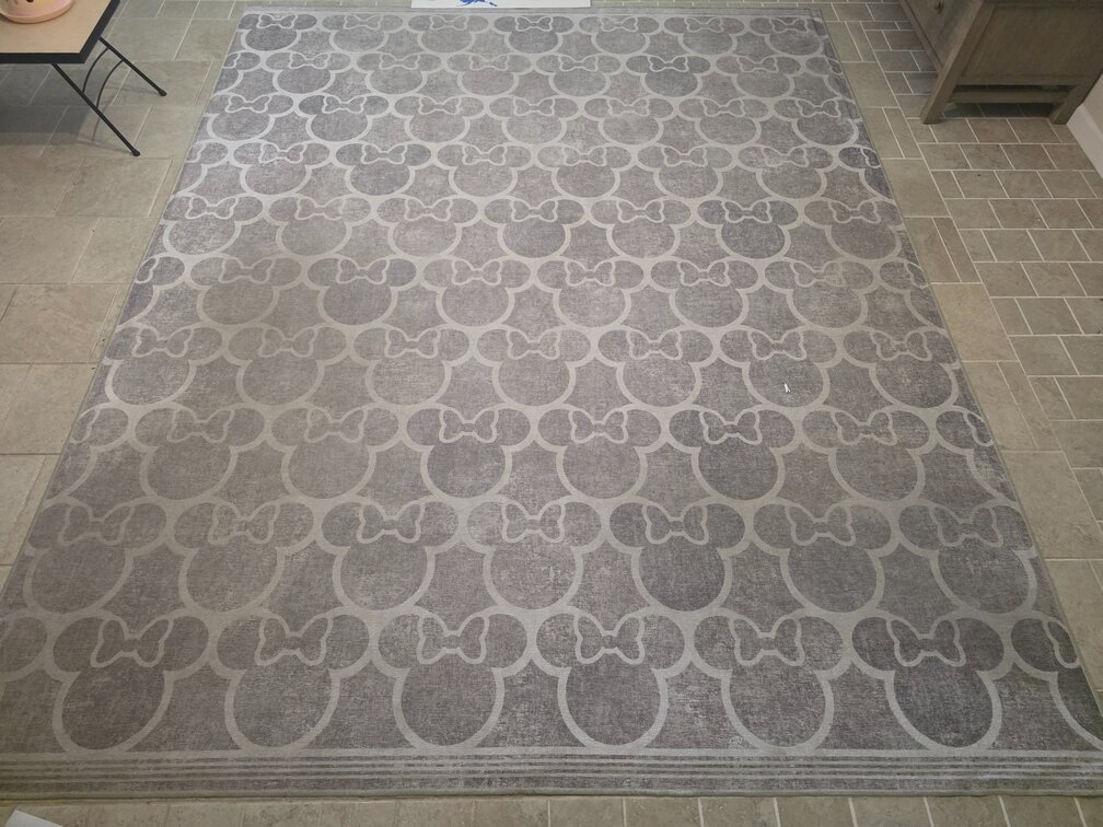 Minnie Trellis Ash Gray Rug + Cushioned Pad System 8ft x 10ft