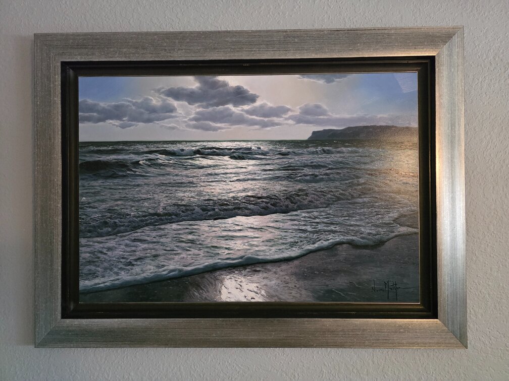 Navarro Montllor "Pt Loma Day Scene" Acrylic Painting