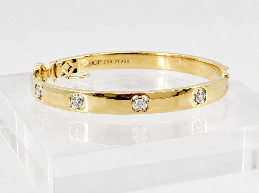 Hearts on Fire Gold and Diamond Bangle Bracelet