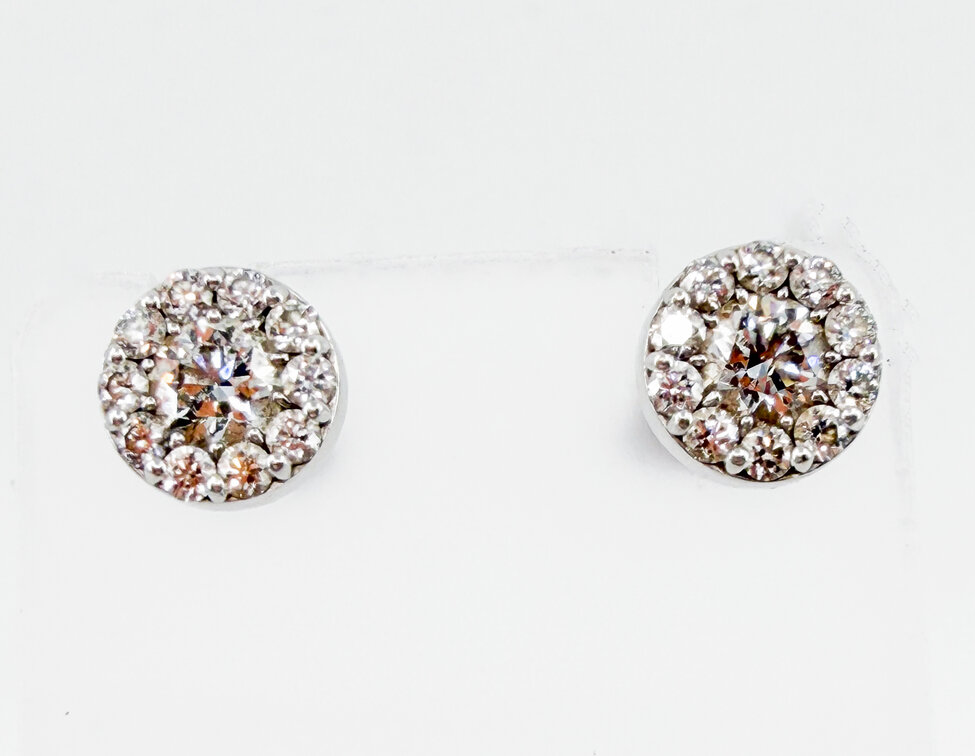 Hearts on Fire 18K White Gold Diamond Halo Stud Earrings