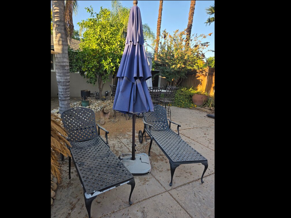 Provence Chaise Lounge Chairs And Umbrella 3pcs