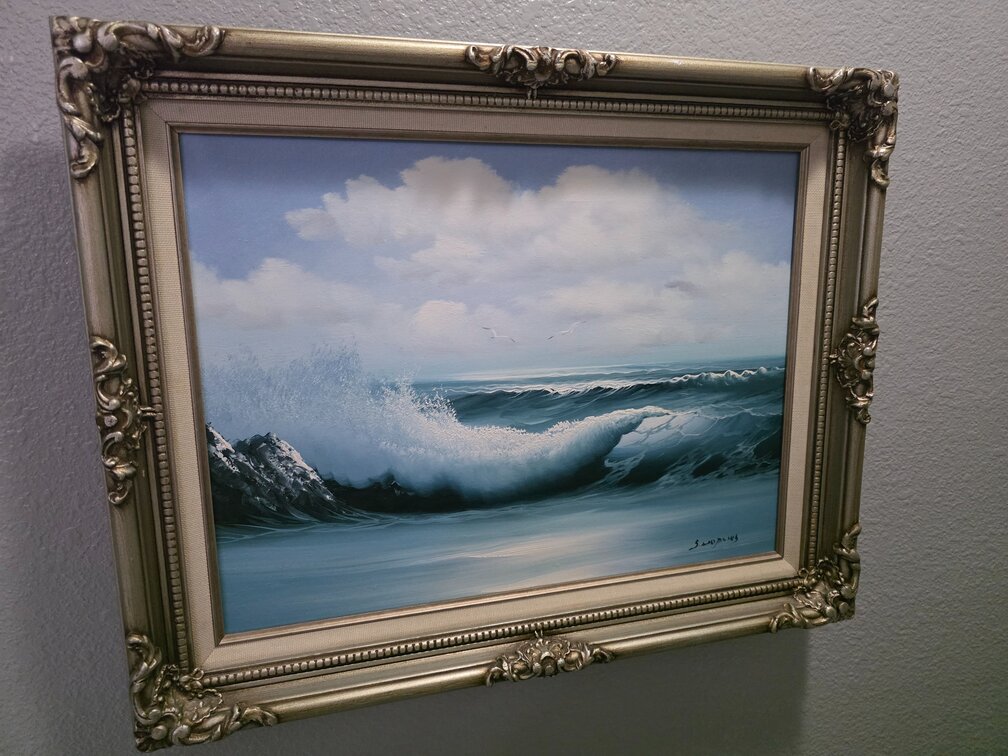 Ocean Crashing Wave Scene Painting