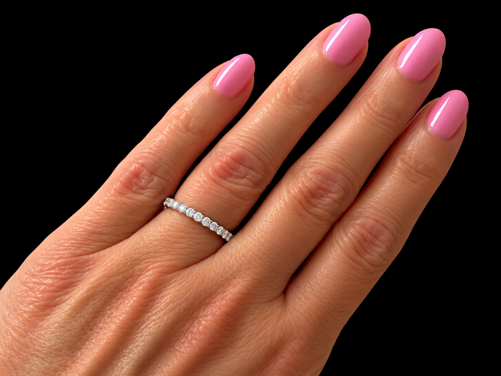 Hearts on Fire 18K White Gold Diamond Eternity Band, size 8
