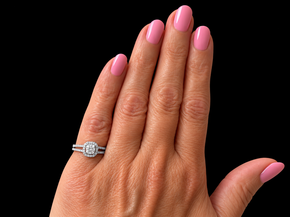 Hearts on Fire 18K White Gold Diamond Halo Ring, size 6