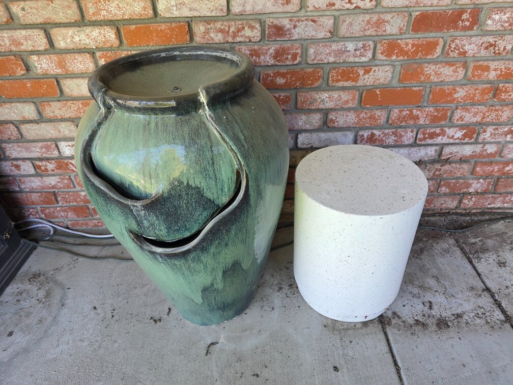Water Fountain And Garden Stool