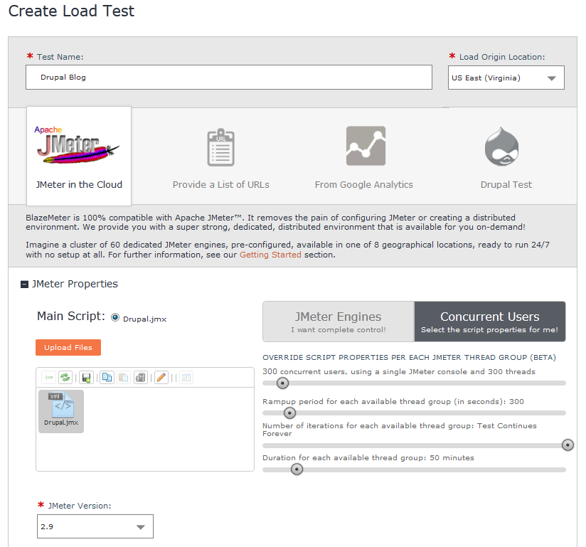 BlazeMeter: Creation of Aggregated Test Scripts