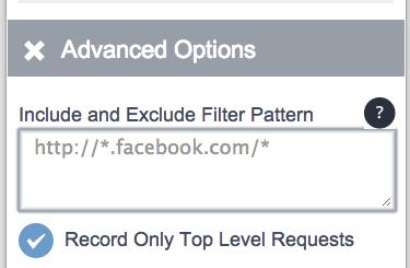 BlazeMeter Chrome Extension: Advanced options