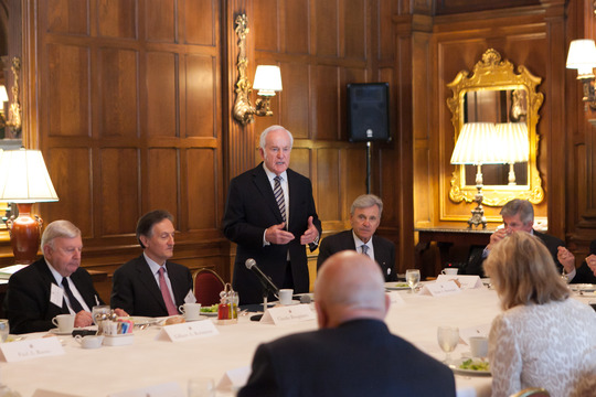 Ambassador Lloyd Hand introduces the Ambassador of Italy