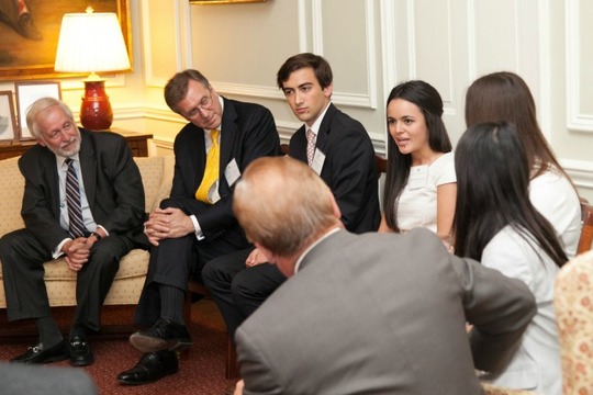 Ambassador Chorba, Ambassador Hughes, Dominic Watson and Francheska Loza