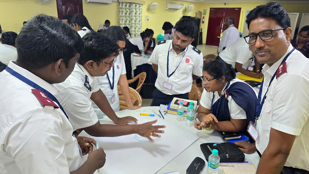 Delegates collaborating