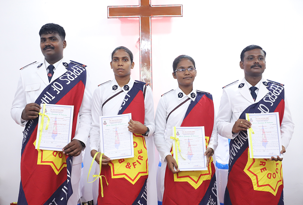 Salvation Army Cadets standing during ordination service
