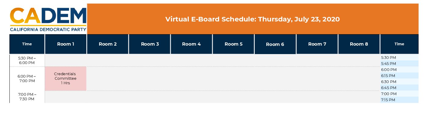 July 24-26 Virtual E-Board Block Schedule - Thursday Formatted