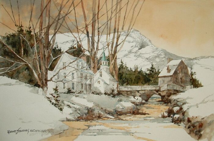 mountain river winter
