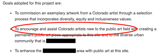 =screenshot of CAFE prospectus highlighting emerging artists