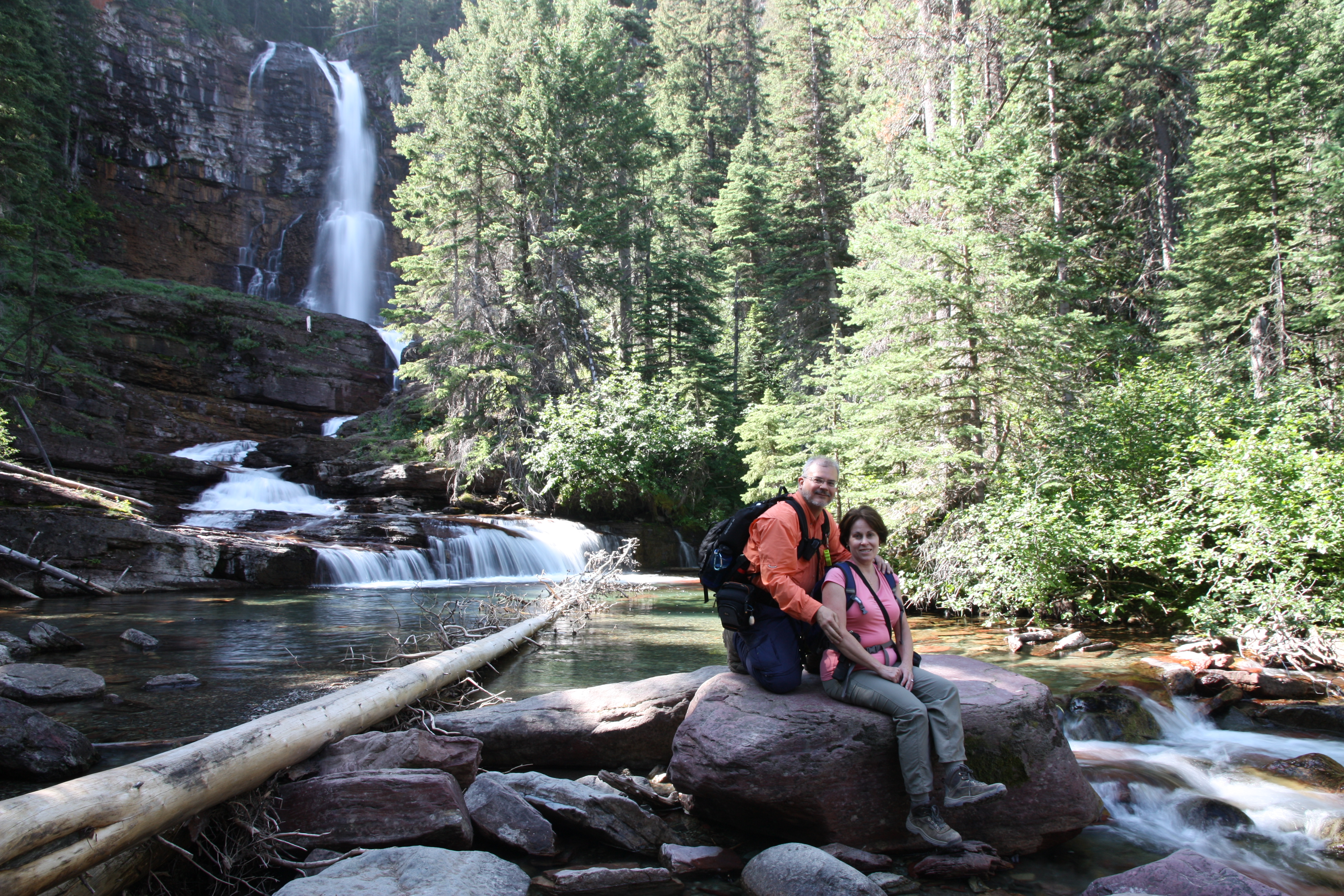 Posing in front of Virginia Falls.