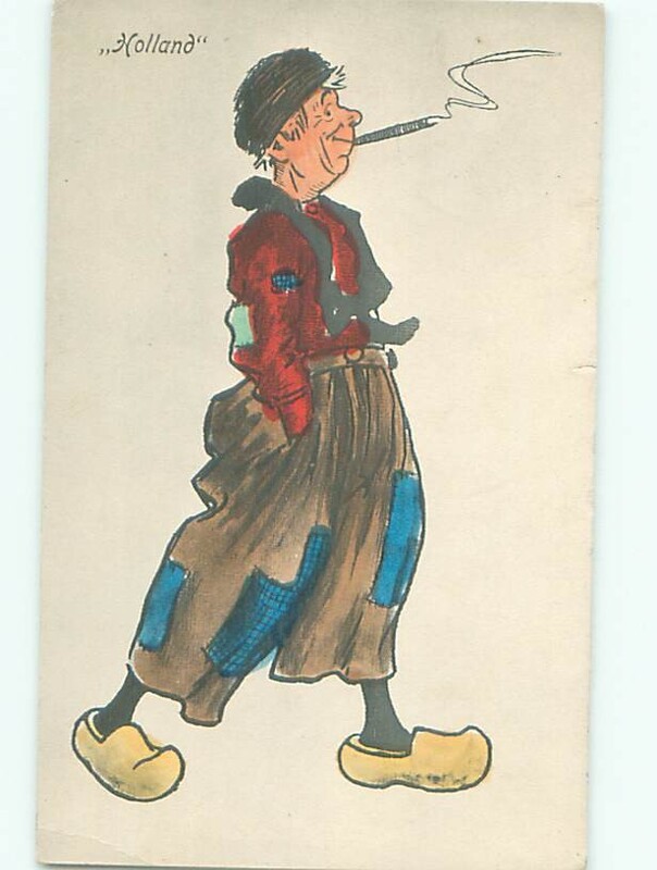 "Holland"-Cartoon Man Smoking