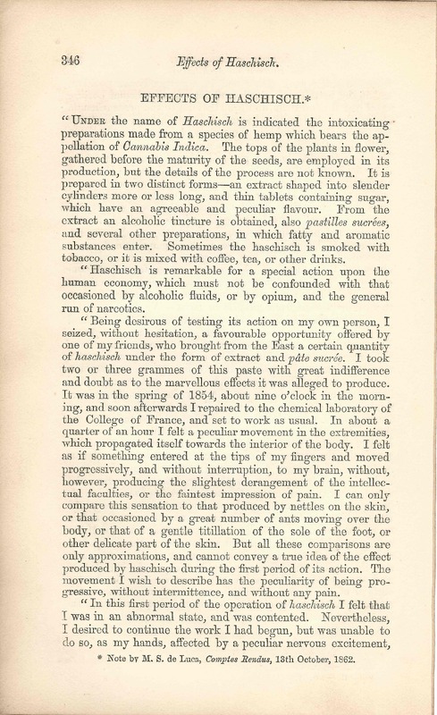 "Effects of Haschisch"