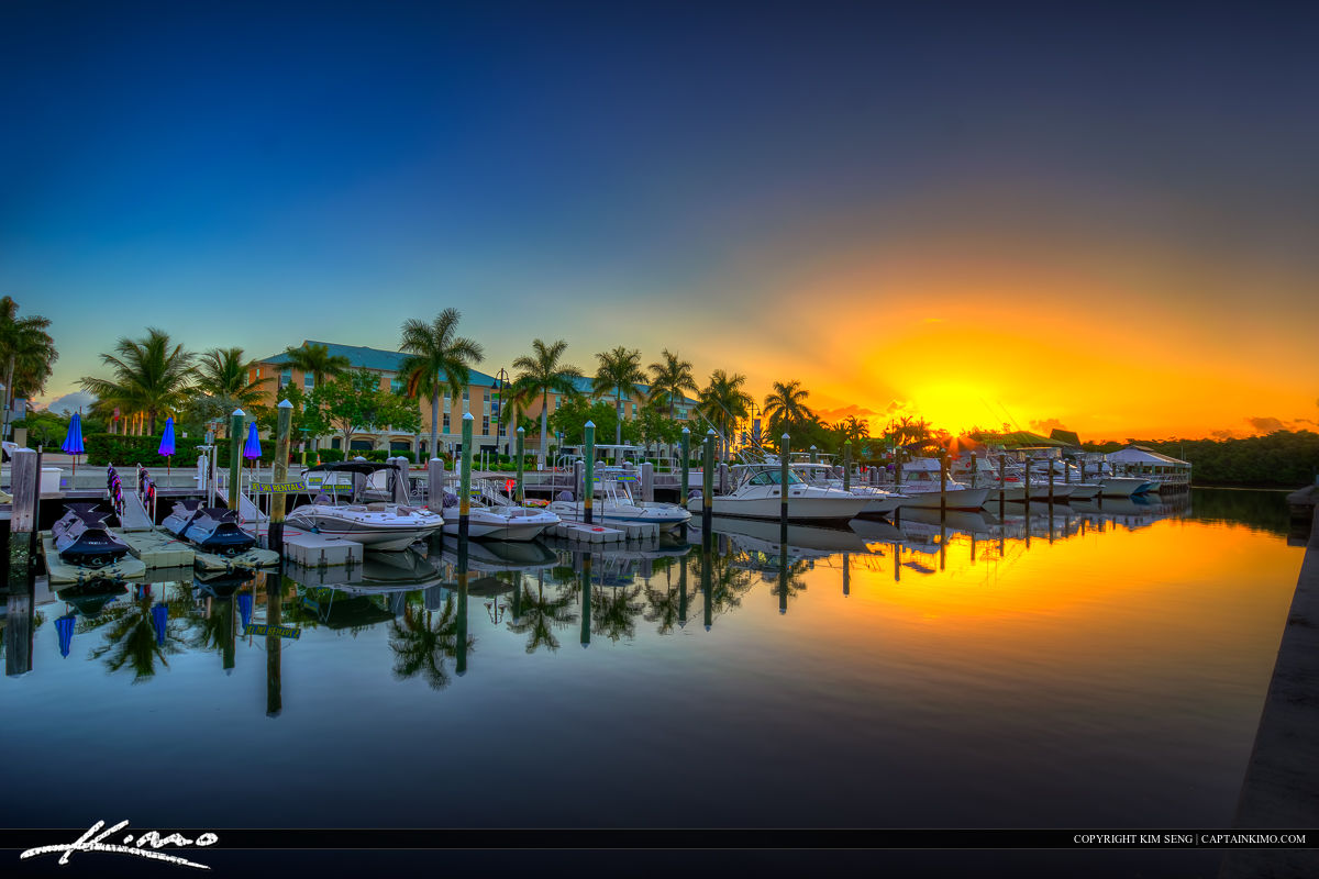 Boynton Harbor Marina Sunrise Along The Waterway