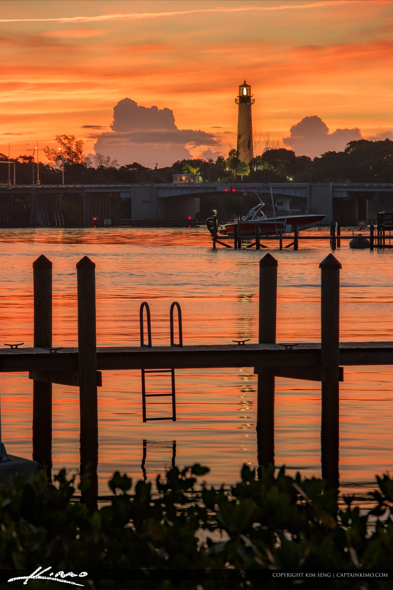 Jupiter Lighthouse Sunrise Dock at Waterway