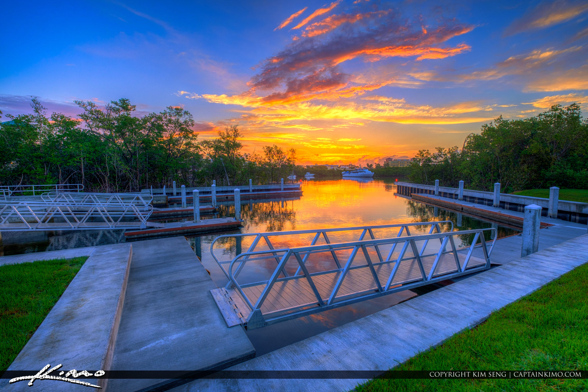 Waterway Park Jupiter Florida Sunrise at Boardwalk HDR Photography by