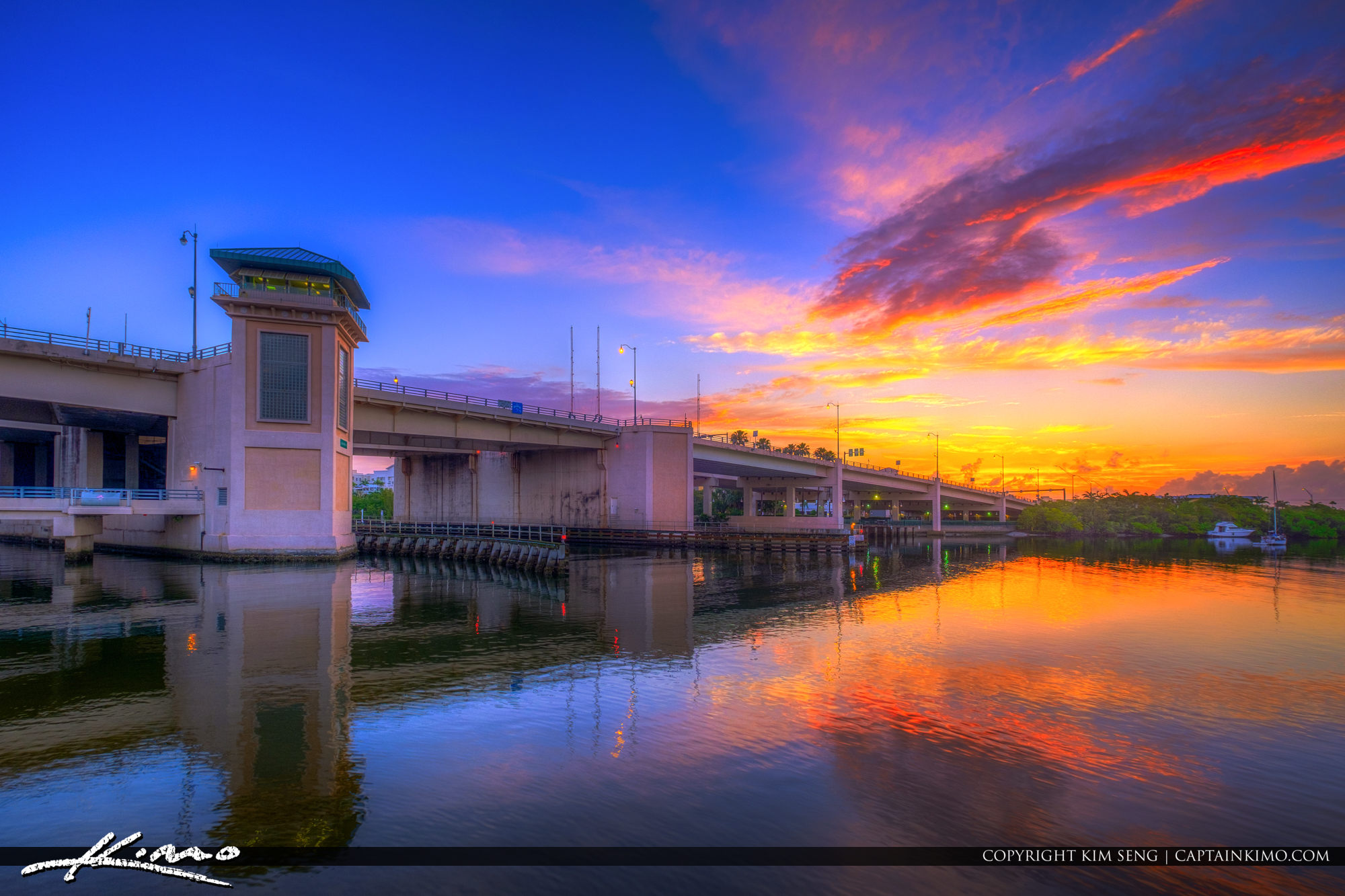 Waterway Park Jupiter Florida Sunrise at Boardwalk HDR Photography by