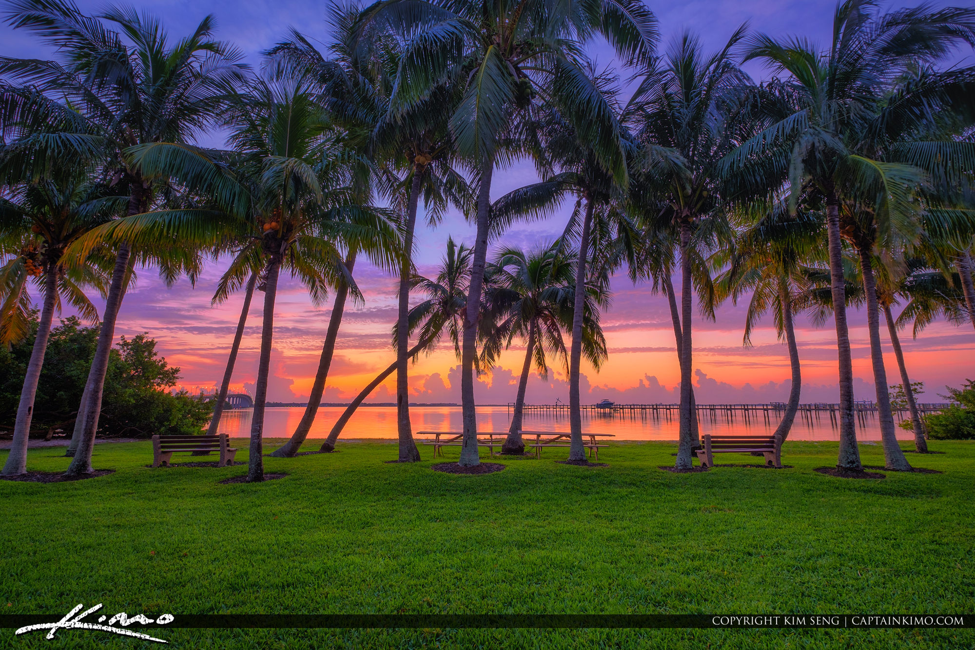 Sewalls Point Park Sunrise at Waterway Stuart Florida HDR Photography