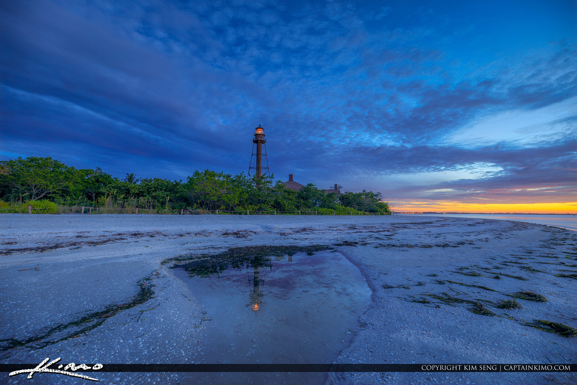 Sanibel Lighthouse at Lighthouse Beach Park During Sunrise | HDR