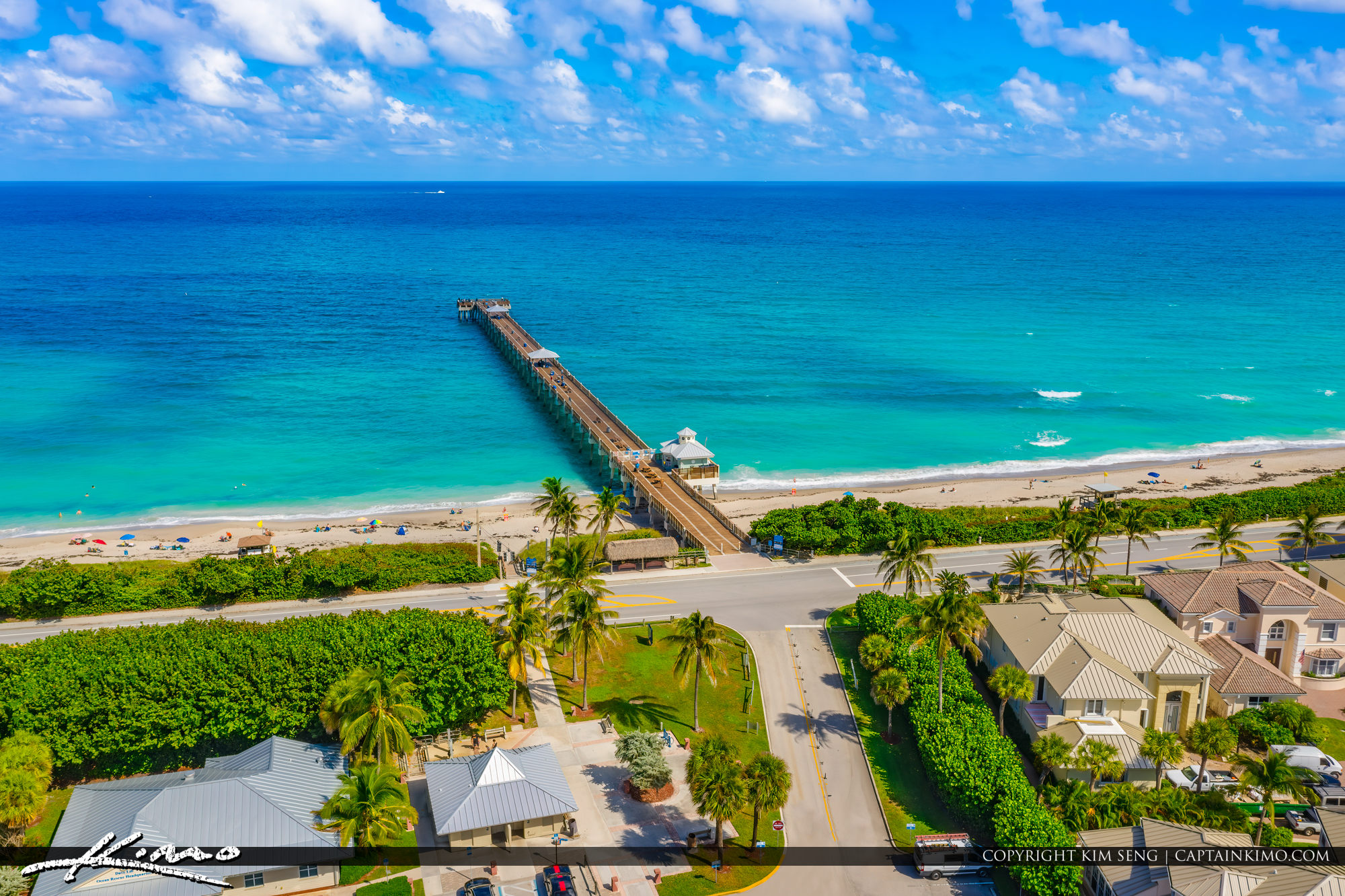 Juno Beach Pier Amazing Blue Water with Mavic Pro 2 Drone HDR