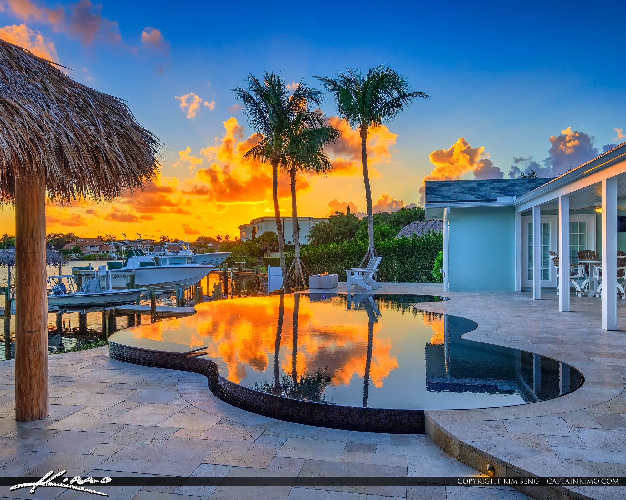 Tequesta Florida Treasure Coast Pool Infinity Pool HDR Photography by