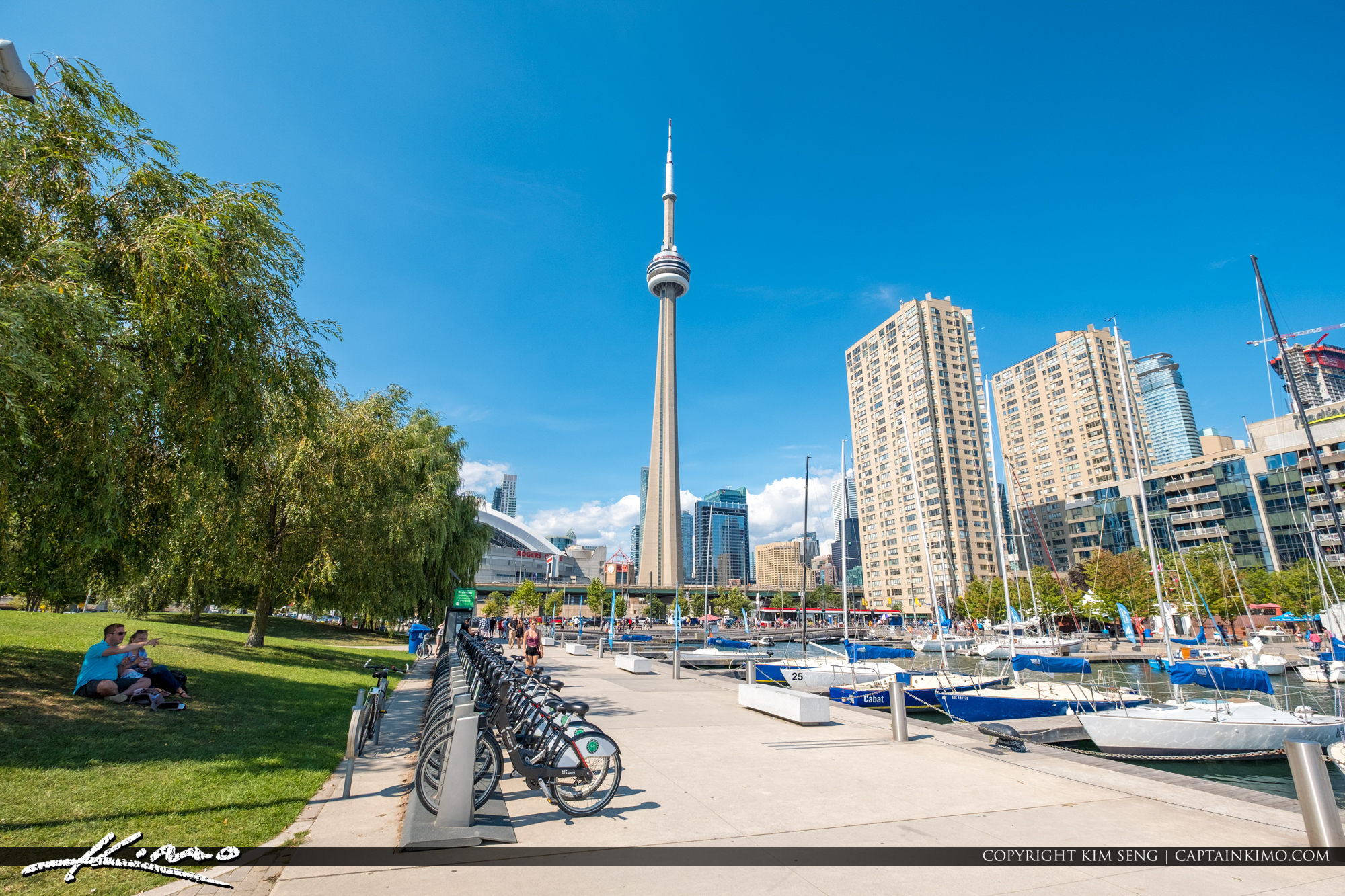 CN Tower Rental Bikes Waterfront Toronto Ontario Canada HDR Photography by Captain Kimo