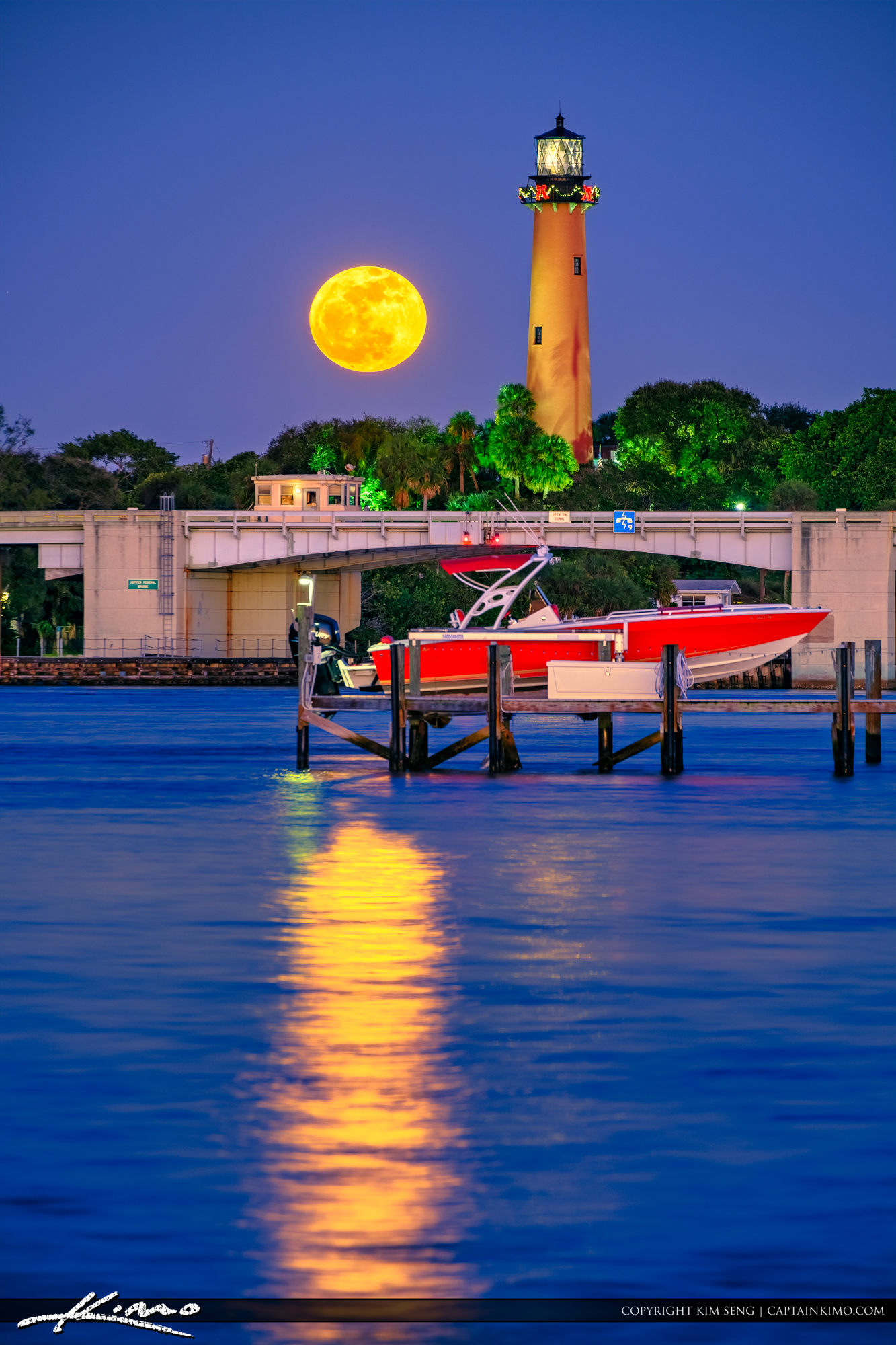Jupiter Lighthouse December Christmas Fullmoon 2018 HDR Photography