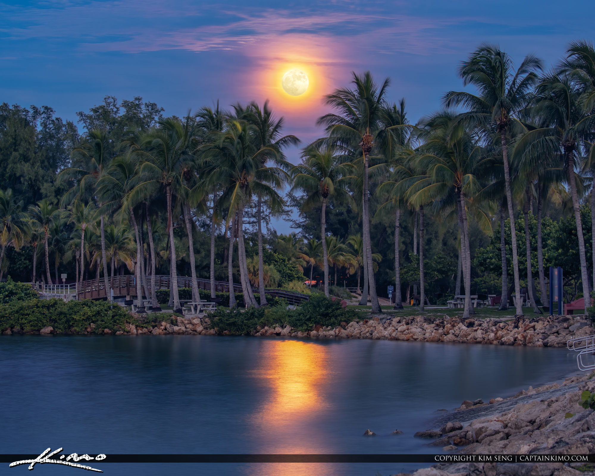 Dubois Park Moonrise Jupiter Florida HDR Photography by Captain Kimo