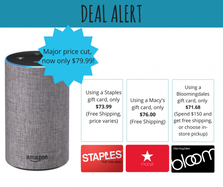 Deal Alert Amazon Echo (2nd Generation) 71.68 CardCash Blog