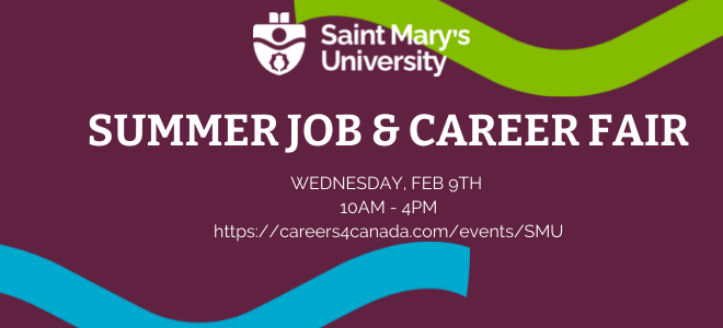Saint Mary's University Summer Job & Career Fair Banner