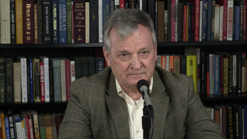 State Treasurer Dale Folwell, in an interview at the John Locke Foundation.