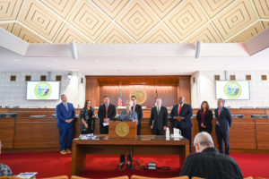 N.C. Superintendent of Public Instruction Catherine Truitt joins lawmakers and Lt. Governor Mark Robinson at the release of the F.A.C.T.S. Task Force report outlining instances of bias in N.C. public schools as reported by parents and teachers from across the state. August 24, 2021 at the state legislative building in Raleigh. Photo by Maya Reagan, Carolina Journal