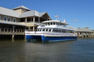 The Bald Head Island Ferry takes passengers for a 20 minute ride from the mainland embarkation point of Deep Point Marina in Southport, N.C. (baldheadislandferry,com)