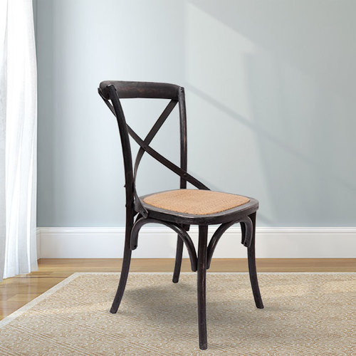 French XBack Chair Distressed Charcoal James+James Furniture