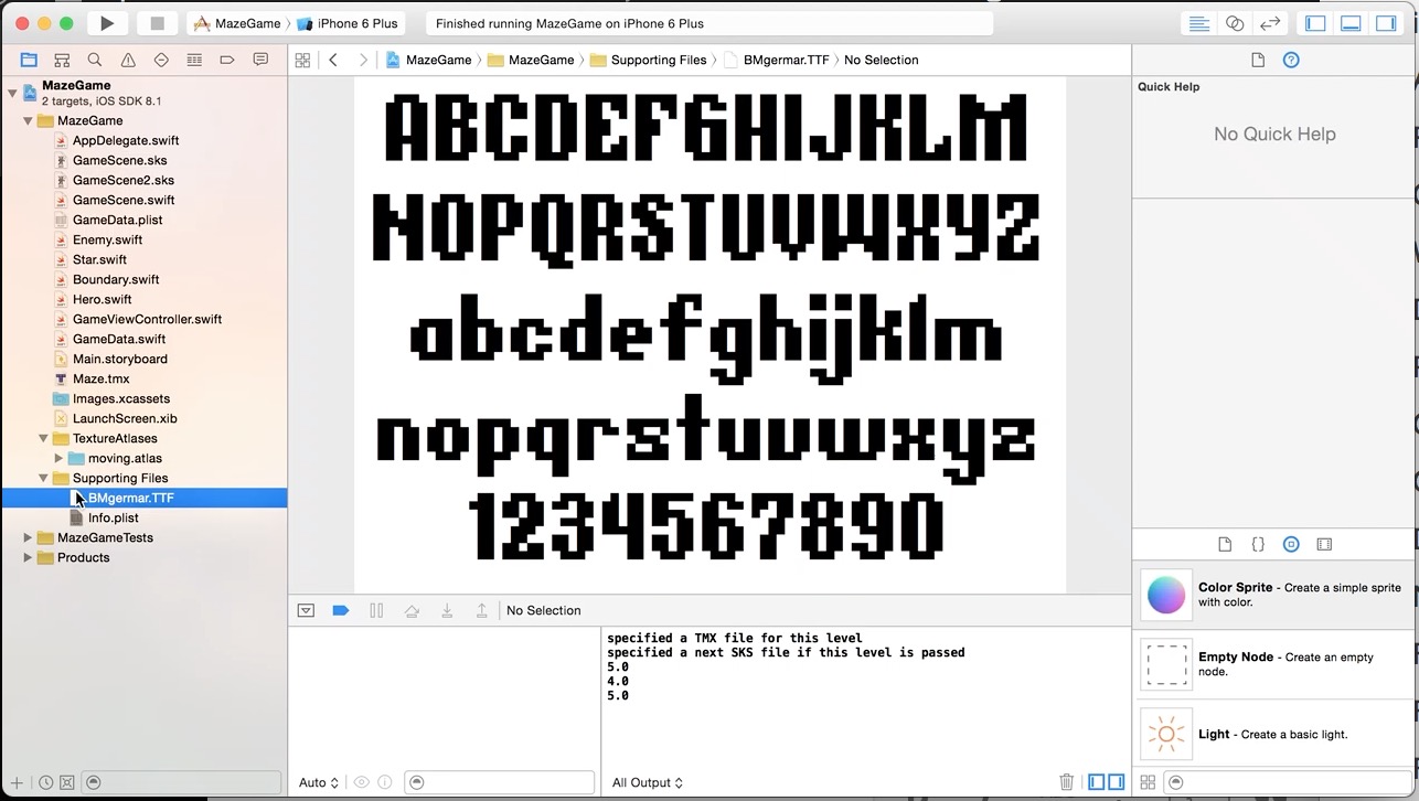 Tutorial Session 4 - Adding SKLabel nodes