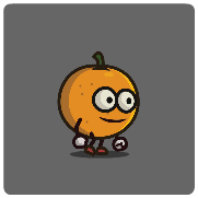 Orange fruit game art character